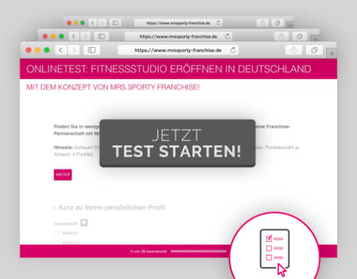 Bild von der Startseite Online-Test Fitnessstudio eröffnen